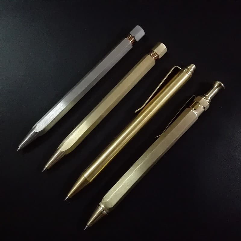 Seiko versão botão automático caneta de bronze criativo artesanal High-End cobre puro assinatura caneta edc ao ar livre