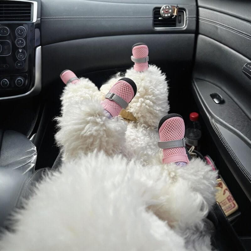 Sapatos para cães, sapatos para cachorros, sola macia, não pode jogar fora do verão, respirável, pequeno, Bichon, sapato