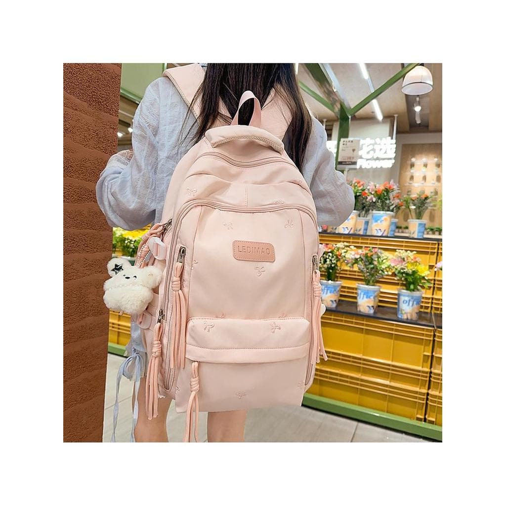 Mochila escolar para meninas do ensino médio, série azul, estilo ins, proteção de cume de grande capacidade, reduz a car