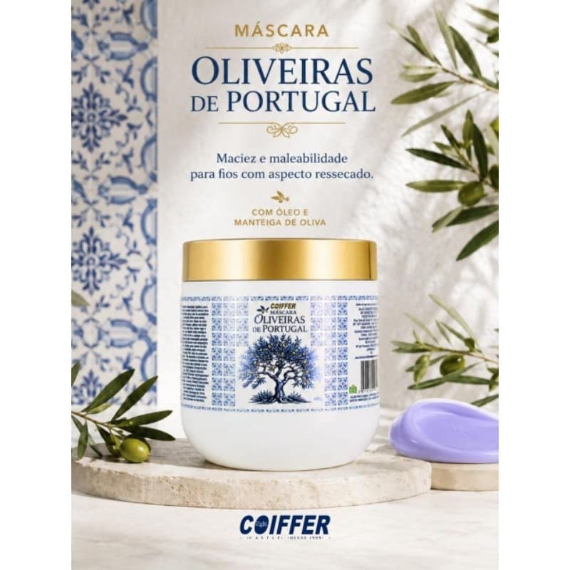 Máscara Oliveiras de Portugal 450g COIFFER ( Tratamento para cabelos sensíveis e ressecados)