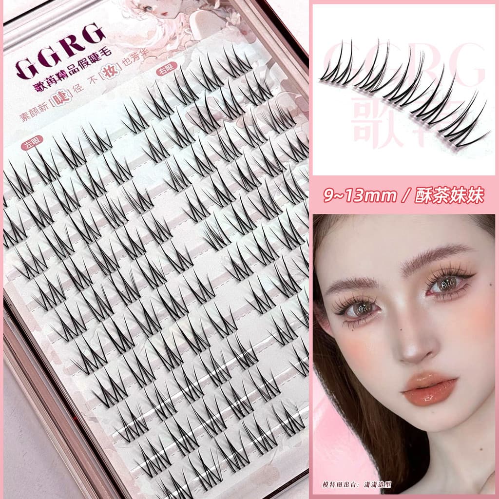 G GGRG GRG < Crispy Tea Sister > Cílios postiços Grupo de meninas coreanas Cílios postiços Sensação de frio Simulação Na