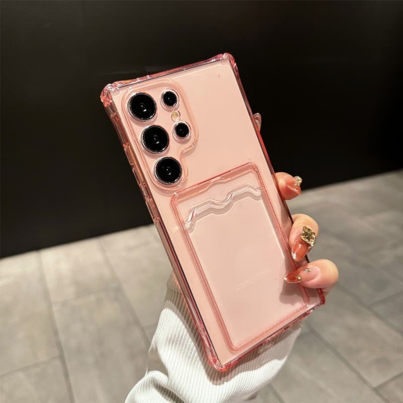 Capa De Telefone Anti-Queda Transparente TPU Com Design Antiderrapante Para Samsung Galaxy S21 S22 S23 S24 S25 Plus Ultr