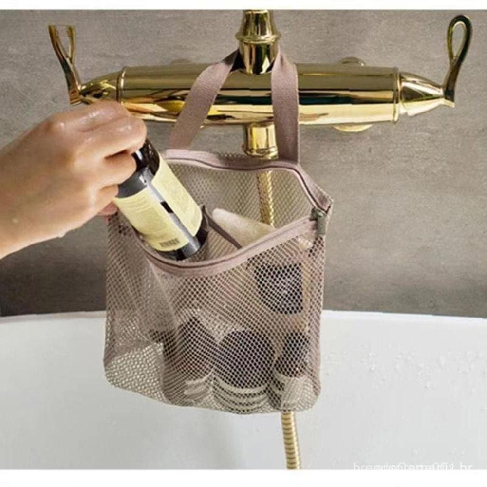 Saco De Banho PEONYHOME Mesh Shower Bag , Com Zíper Suspenso , Portátil Quick Dry Ultra Light Cosmetic