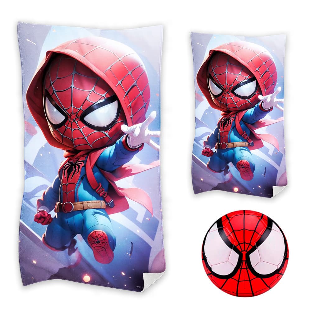 kit Toalha Infantil Banho Praia Toalha de rosto e bola kids  Homem Aranha !.