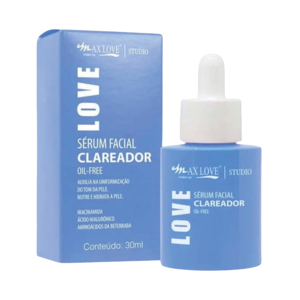 Sérum Facial Clareador MAX LOVE 30ml | Niacinamida + Ácido Hialurônico + Aminoácidos da Beterraba