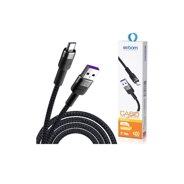 CABO CELULAR V8 MICRO USB 2.4A TURBO 1MT EXBOM (CBX-U2C15V8)