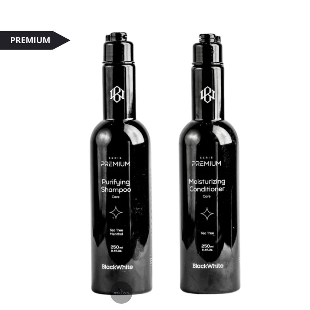 Purifying Shampoo + Moisturizing Conditioner Premium 250ml - Black White