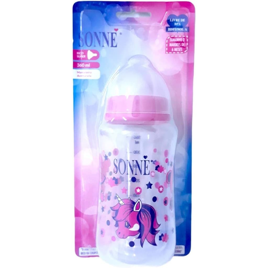 Mamadeira 360 ML Bico Boca Larga redondo - Sonne Rosa