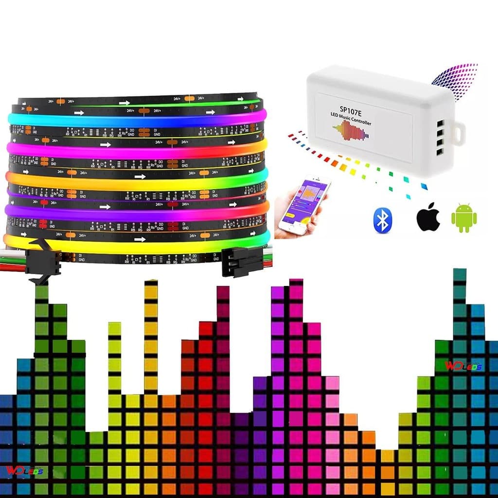Kit Vu Central Sp107e Led Ws2811 720 L Cob Neon Alto Brilho