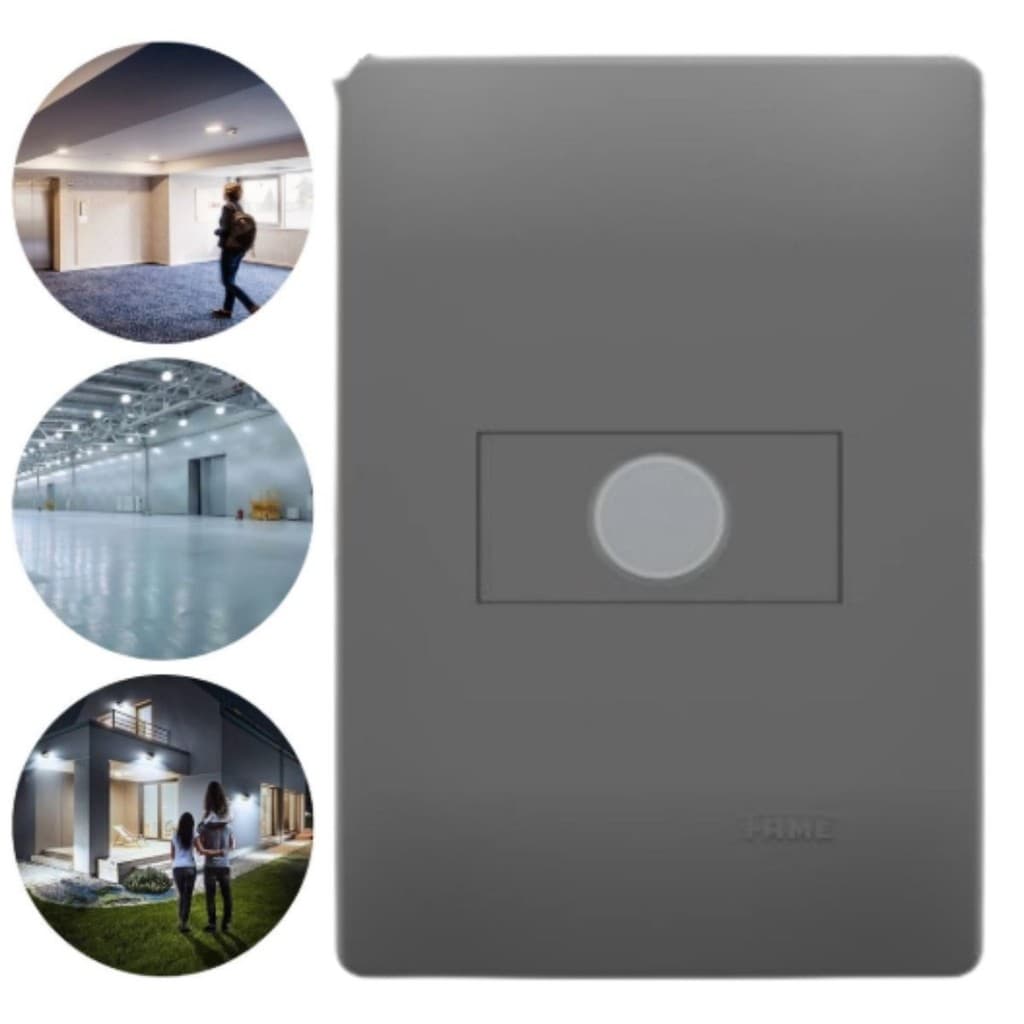 Sensor de Presença Movimento Bivolt Habitat Onix Chumbo Fame