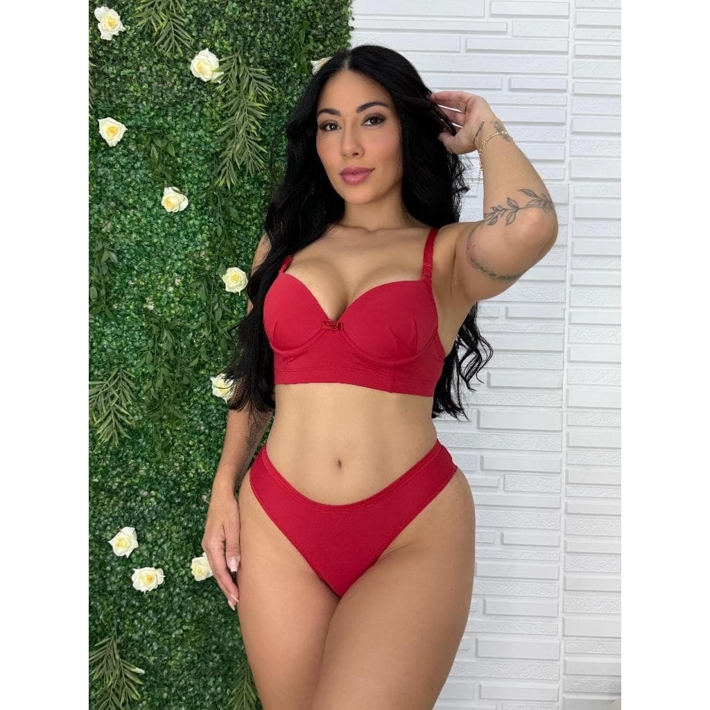 Conjunto Feminino Com Bojo e Fio Duplo Confortável para o Dia a Dia