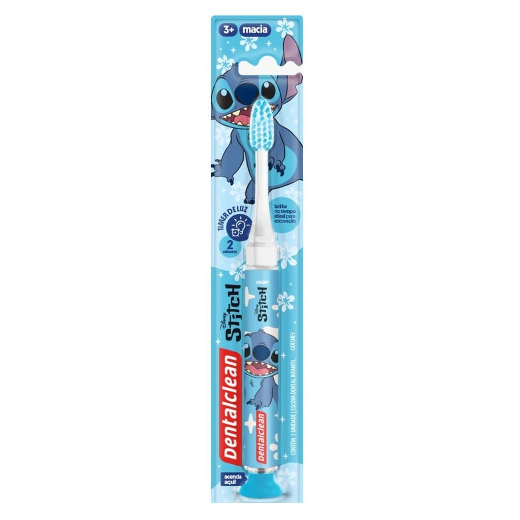 Escova Dental Infantil Stitch Led Pisca 2 Minutos Dentalclean