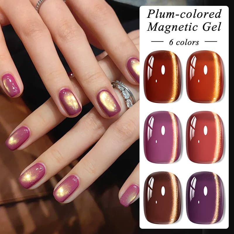 MEET Através 7ml Abóbora Marrom Gel Magnético Esmalte Luz Dourada Olho De Gato Semi Permanente UV LED