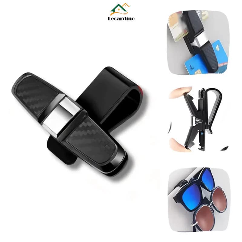 Suporte Porta Oculos Carro Quebra-sol Universal Clip Giratório Organizador Veicular Anti risco