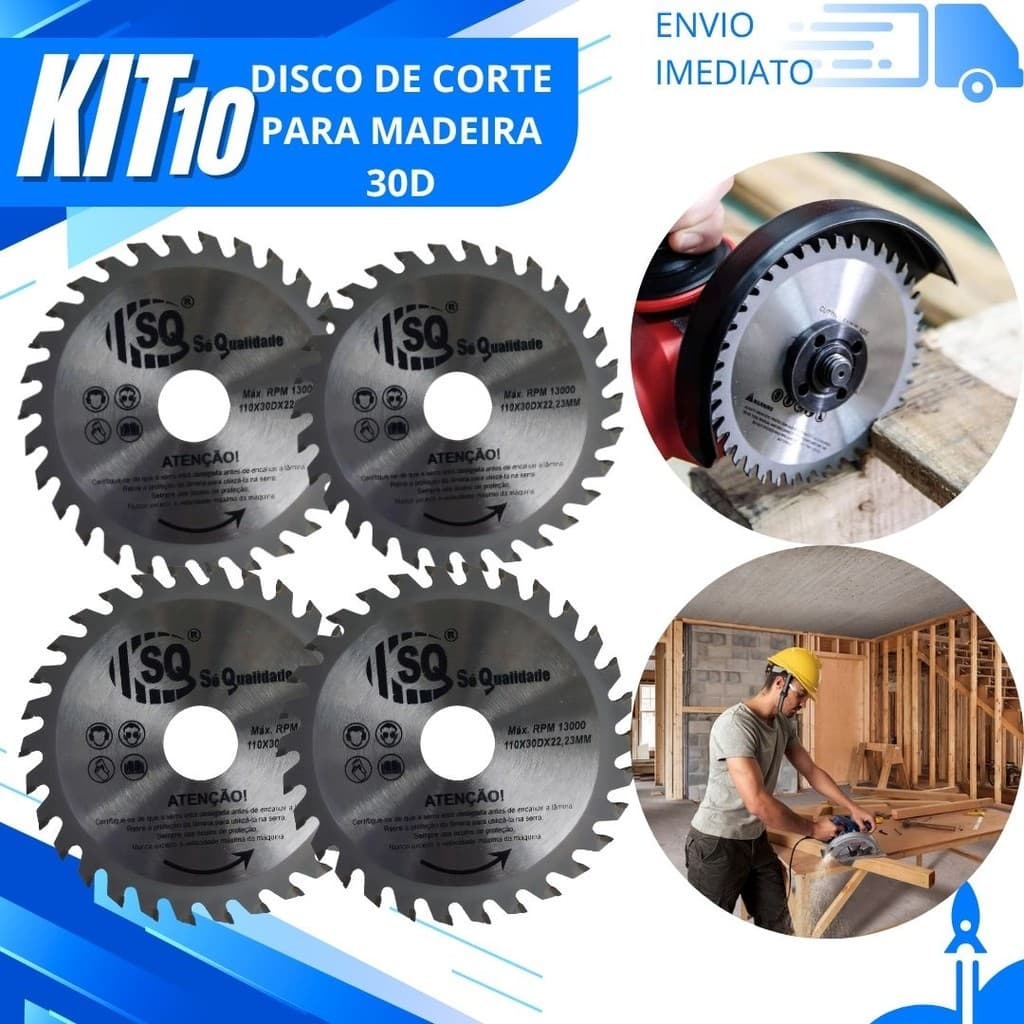 Combo 10/5/3 Disco de Serra Corte Widea 110x22,23MM 30 Dentes Profissional de Madeira de Cerra Circular