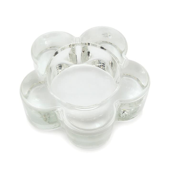 Kit 2 Porta Velas Castiçal De Vidro Flor Redondo Decoração Suporte Quadrado Vaso Candelabro Redondo