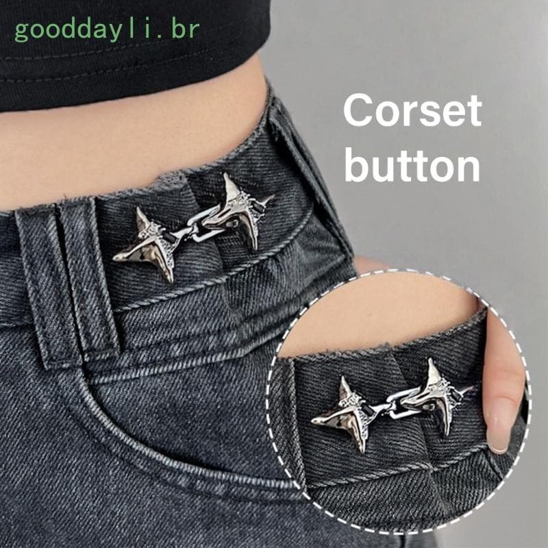 GOO Clipe Aperto Cintura Ajustável Gancho Fixação Para Calças Soltas Jeans