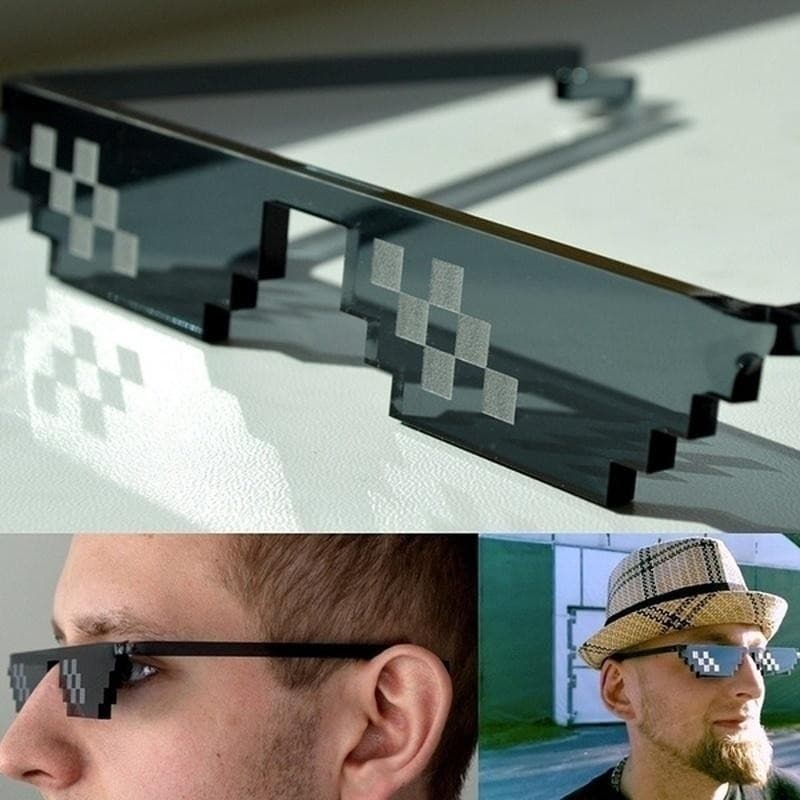 Óculos Pixel Mulheres Homens De Sol Preto Mosaico