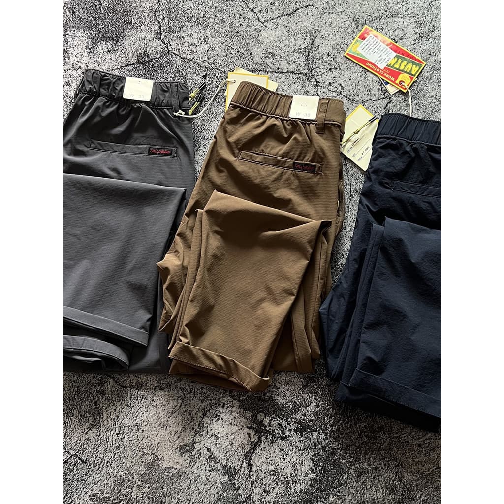 Confortável de alta elasticidade cor sólida bolso com zíper reto lazer ao ar livre respirável Material fino leve masculi