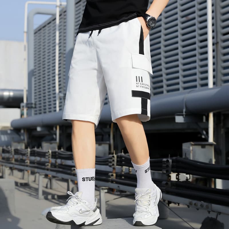 Verão Casual macacão Shorts masculino versão coreana na moda juventude roupas masculinas calças médias exterior wear Str