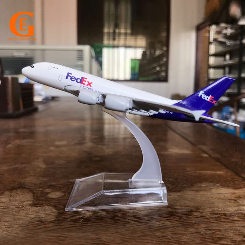 FEDEX A380 Airbus 380 Aeronave Modelo Die-cast Metal Airlines Avião 16CM AOOV