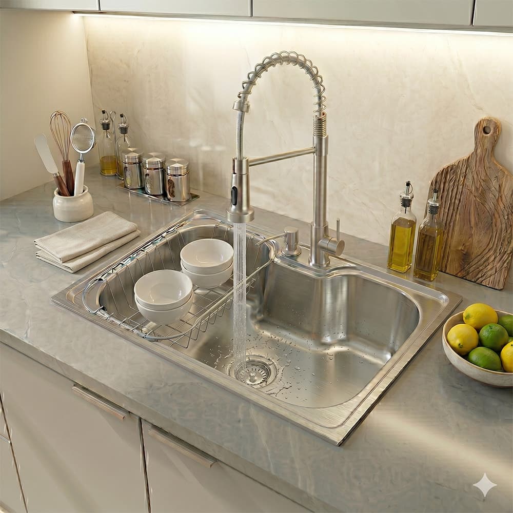 Cuba Gourmet 50x40cm Com Torneira Alta Bancada Água Fria Kit