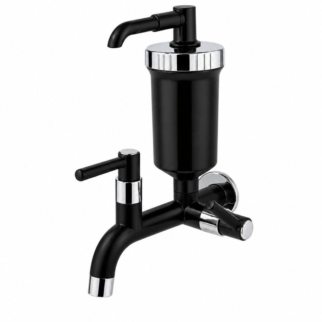 TORNEIRA FILTRO ÁGUA ECOLÓGICO PAREDE BICA RETA 1060 - PRETO