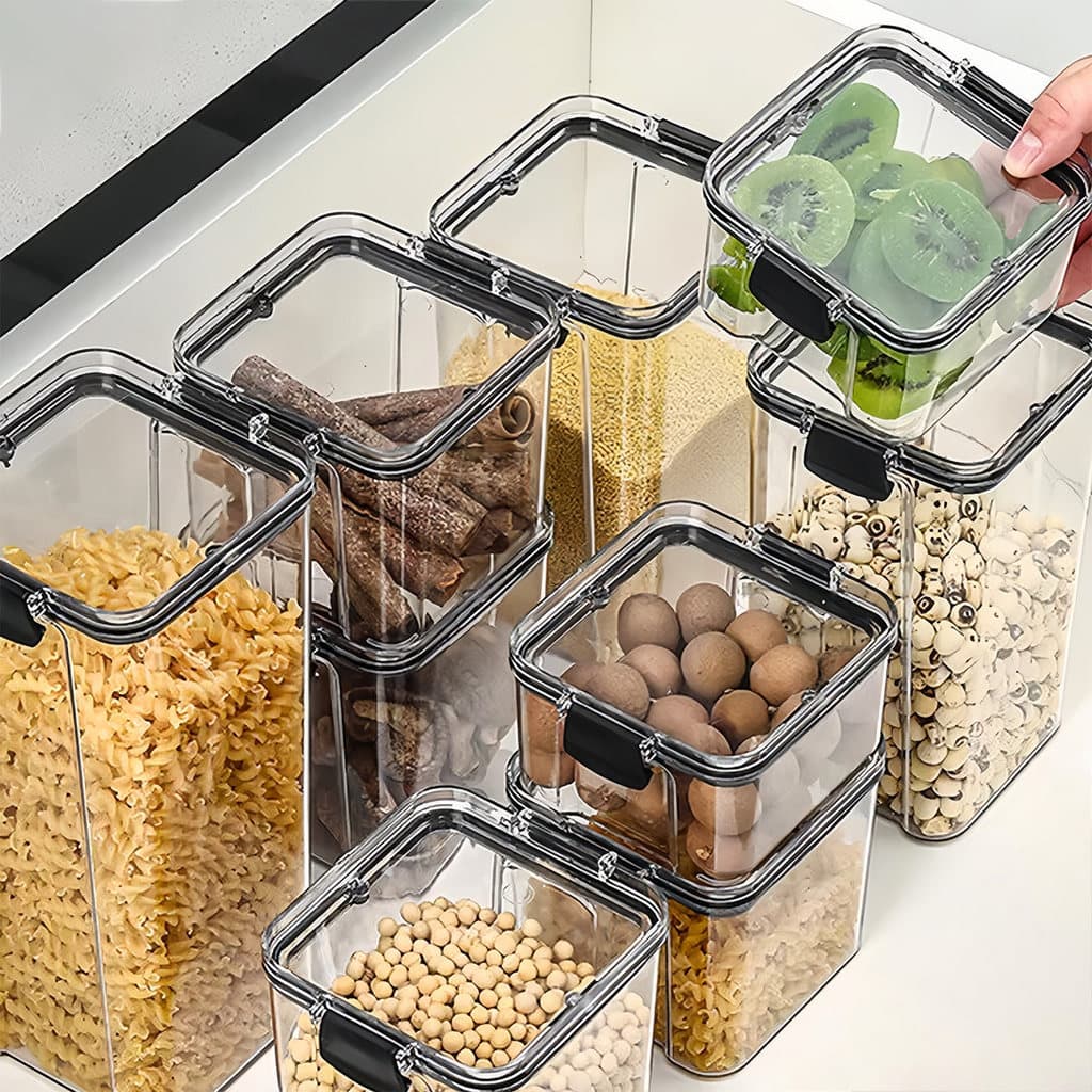 Frasco selado a ar, frasco transparente de armazenamento de cozinha, produtos secos, lanches, caixa de armazenamento de