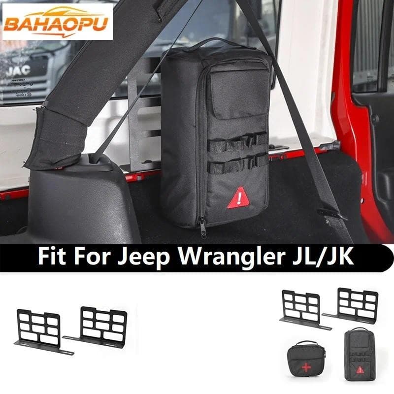 BAHAOPU Rack De Armazenamento Para Porta-Malas De Carro , Bolsa , Pacote De Ferramentas Adequado Jeep Wrangler JK 2007-2