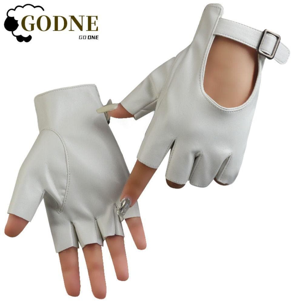 Luvas Sem Dedos GODNESSFO , Impermeáveis De Couro PU Estilo Curto De Meio Dedo Com Design Punk