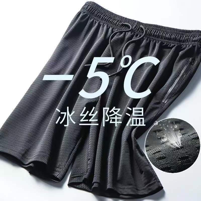 Calças de pijama masculinas verão shorts de seda gelo casa exterior Wear solto esportes shorts casuais calças grandes ar