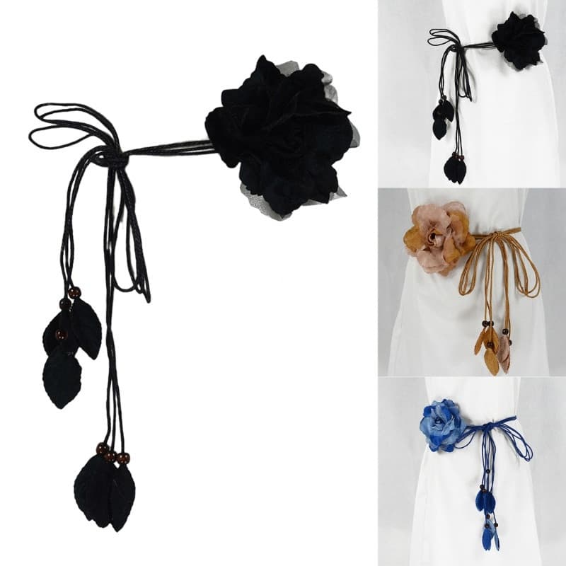 Estone Vintage Boêmio Nó Cinto Para Chiffon Decorações Senhoras Vestido Feminina Cintura Corda A