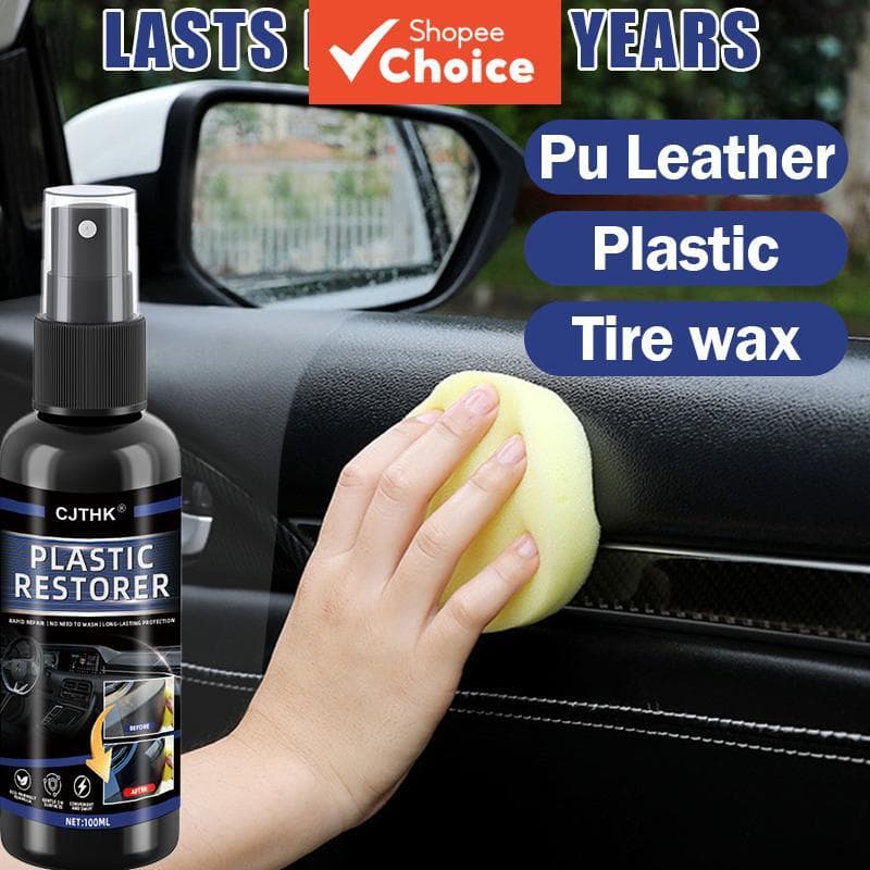 Restaurador de Plásticos para Carro – Renovador de Couro e Plásticos Líquido para Interior de Veículos, Polimento e