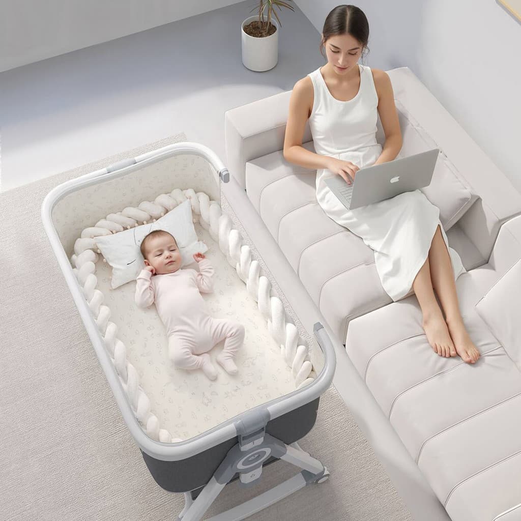 Berço alemão NaturaBloom removível multifuncional dobrável portátil pintável cama de berço de bebê