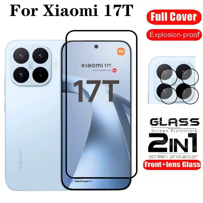 Xiaomi 17T 2 Em 1 Nova Atualização Protetor De Tela De Vidro Temperado Para 15T 17 Poco X8 Pro Max Ultra Filme De Proteç