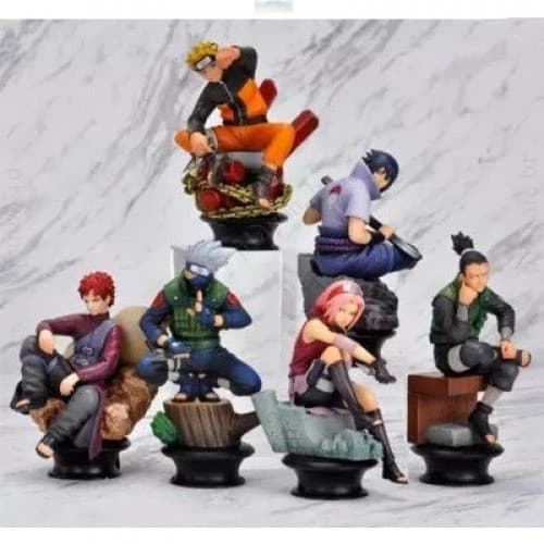 6Pçs Conjunto Boneco de Ação com 9cm do Naruto, Uzumaki, Gaara, Kakashi, Hatake e Sakura | Figura de Ação