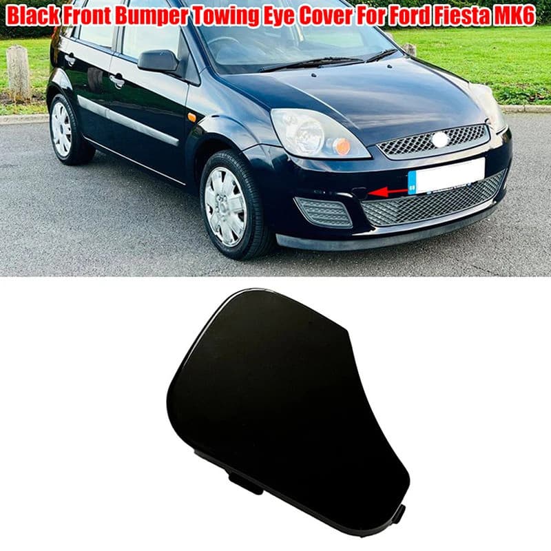 Tampa do gancho de reboque da grade do para-choque dianteiro para Ford Fiesta MK6 2005-2008, peça de reposição externa 1