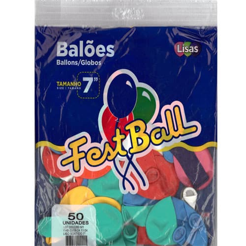 Bola Soprar Liso N.7 C/50 Sortido - Festball