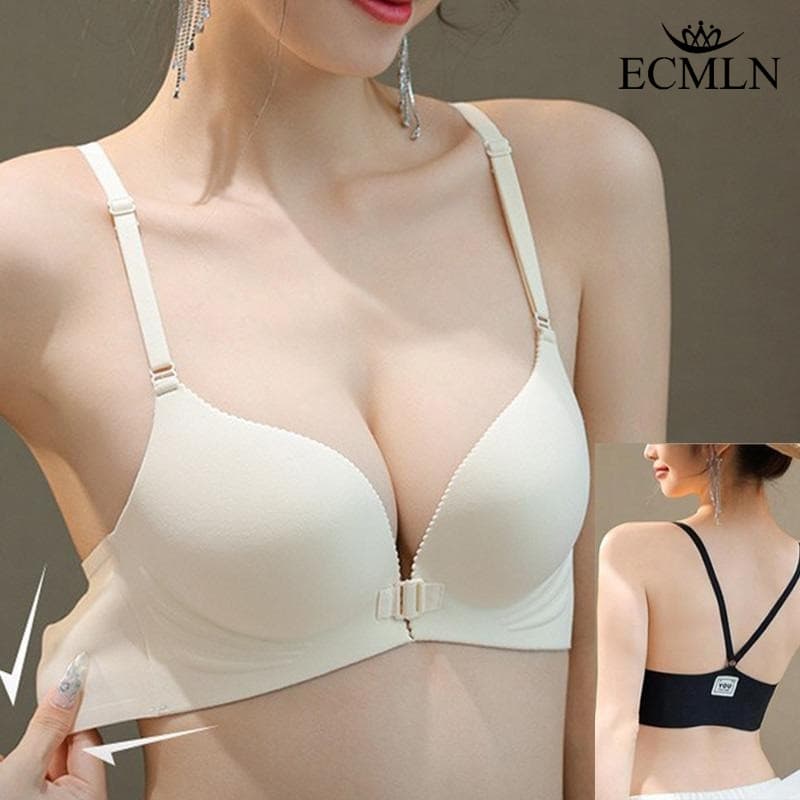 ECMLN Mulheres Beleza Voltar Roupa Interior Tamanho 34-38 Fechamento Frontal Sem Costura Fio Push Up Anti Flacidez Sutiã
