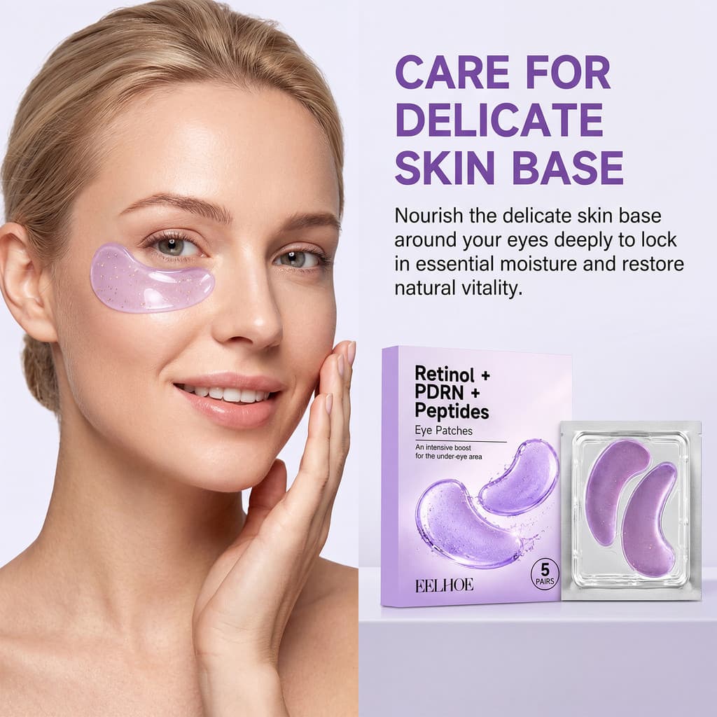 5 Pares De Tapa-Olhos De Retinol E PDRN , Máscara Hidratante Intensiva Sob Os , Acalma Suaviza Linhas Finas , Ilumina O