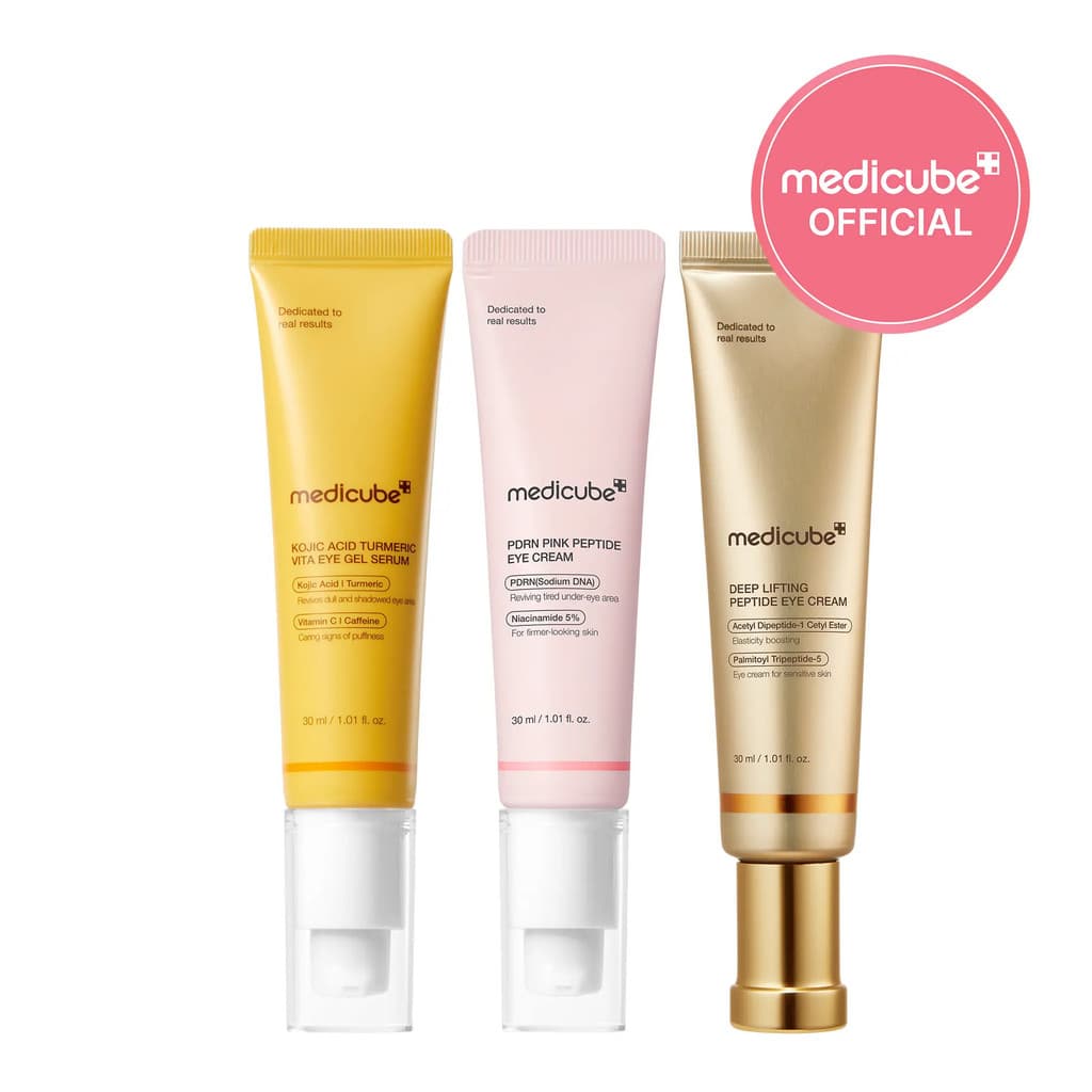 [Loja Oficial Medicube] Conjunto de Séruns para Olhos Mix&Pick |   Sérum para Olhos com Peptídeo Rosa PDRN + Sérum para
