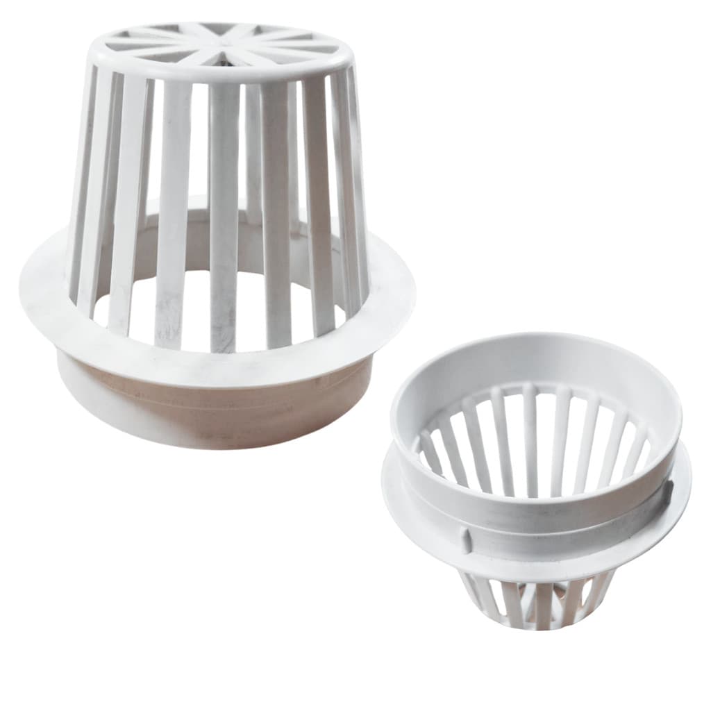 Kit 4 Ralo Hemisférico Abacaxi Plástico Branco Anti Folhas Para Calha e Tubo 75 Mm 3 polegadas