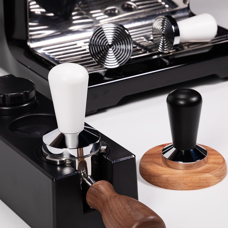 [Estoque pronto] Prensa para pó de café expresso com fundo rosqueado ABS Martelo de pó sólido 51mm/58mm Prensa para café