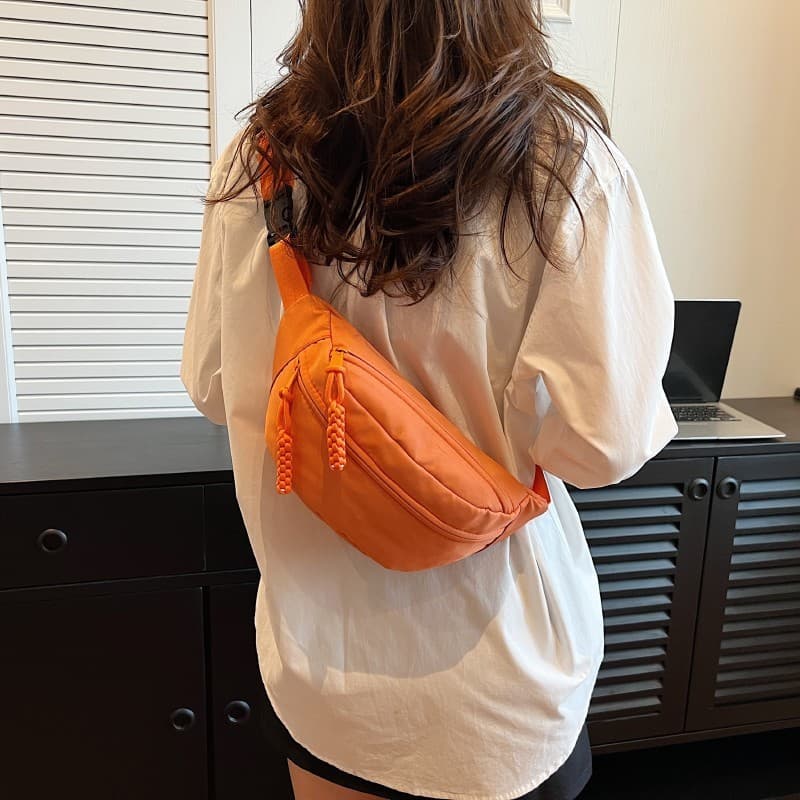 Bolsa feminina feminina bolsa de cintura para celular simples Street Wear bolsa de peito masculina japonesa leve de um o