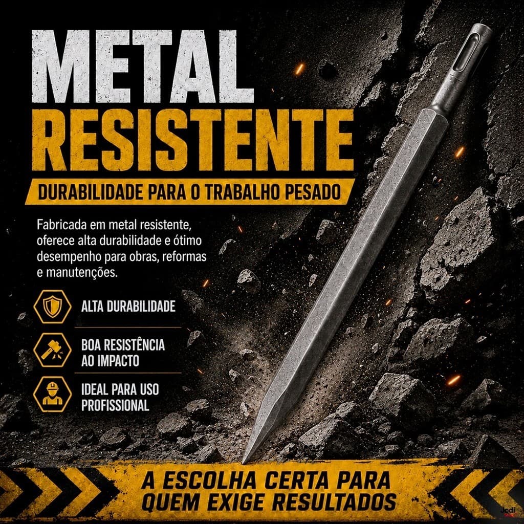Ponteira Para Martelete SDS Plus 14 x 250 mm Resistente Para Demolição