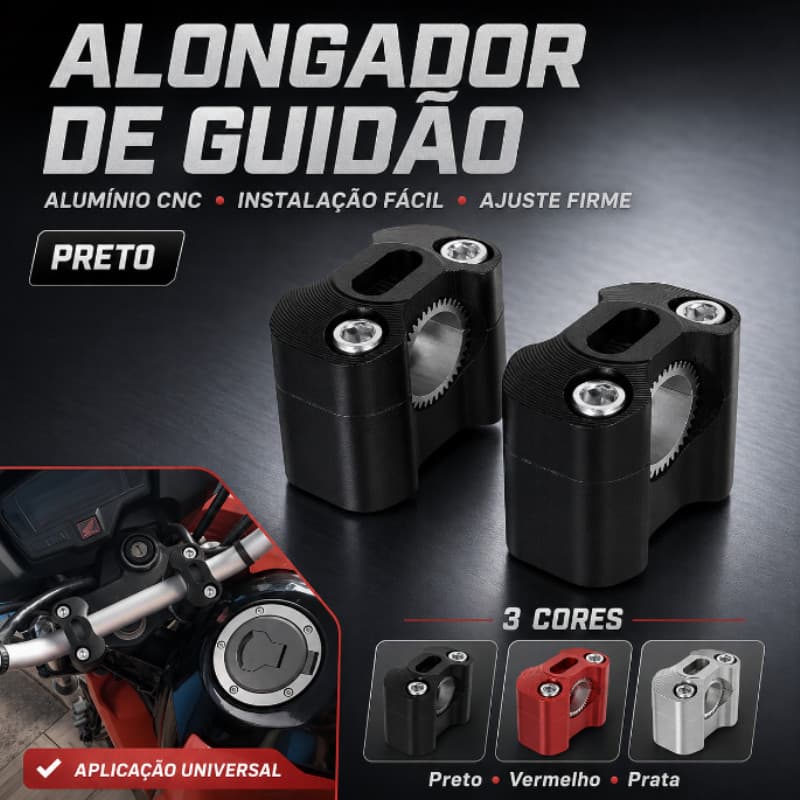 Alongador Par De Adaptador De Guidão Universal 22 A 28mm Para Honda YBR Bicicleta Suporte 31mm Anticorrosão