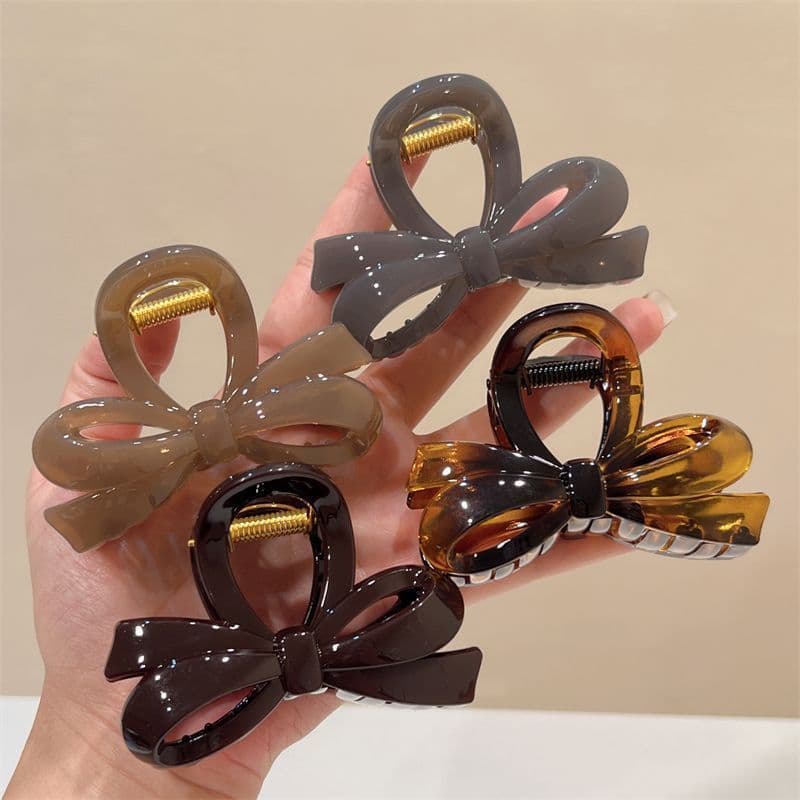 Versão coreana simples acessórios de cabelo All-Match moda tubarão clipe 2025 outono grampo de cabelo arco médio Grab cl