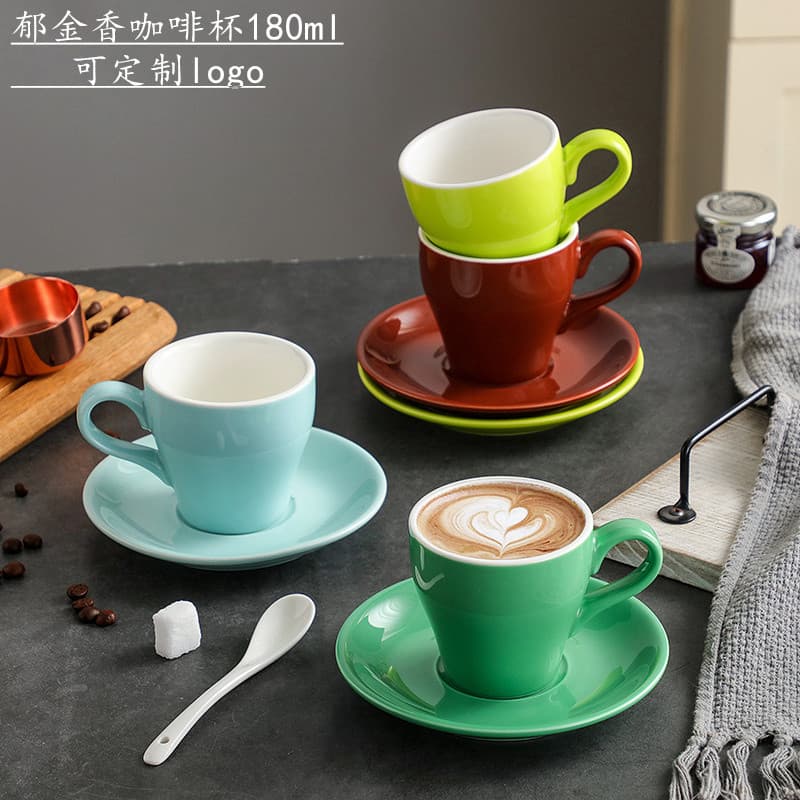 Tulipa 180ml xícara de café cerâmica europeia simples único produto copo americano Latte cup Cappuccinola flor copo