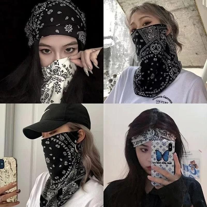 Protetor solar para motocicleta Máscara facial Homens Mulheres Rosto inteiro Seda gelada Pendurada Orelhas Proteção para
