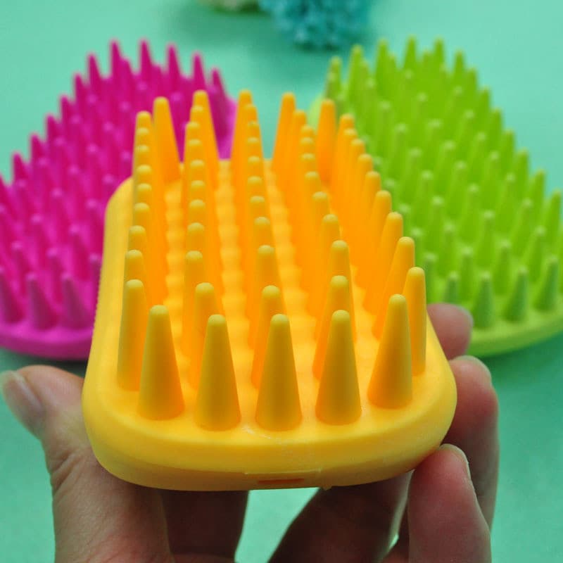 Pente de massagem para animais de estimação, escova de banho para cães e gatos, cuidados com a pele, limpeza profunda, p